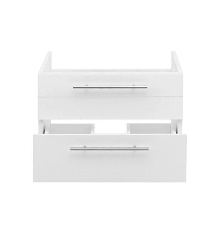 Image of Fresca Lucera 24" White Wall Hung Undermount Sink Modern Bathroom Cabinet | FCB6124WH-UNS FCB6124WH-UNS