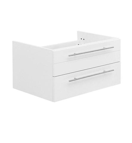 Image of Fresca Lucera 30" White Wall Hung Undermount Sink Modern Bathroom Cabinet | FCB6130WH-UNS FCB6130WH-UNS