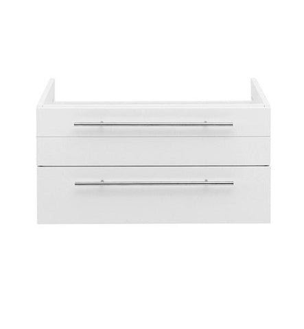 Image of Fresca Lucera 30" White Wall Hung Undermount Sink Modern Bathroom Cabinet | FCB6130WH-UNS FCB6130WH-UNS