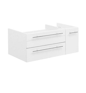 Fresca Lucera 36" White Wall Hung Undermount Sink Modern Bathroom Cabinet - Left Version | FCB6136WH-UNS-L FCB6136WH-UNS-L