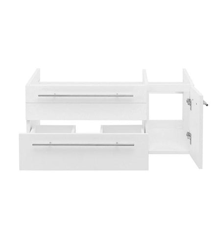Image of Fresca Lucera 36" White Wall Hung Undermount Sink Modern Bathroom Cabinet - Left Version | FCB6136WH-UNS-L FCB6136WH-UNS-L