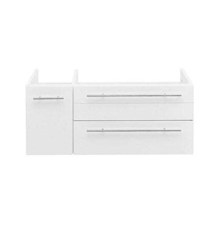Image of Fresca Lucera 36" White Wall Hung Undermount Sink Modern Bathroom Cabinet - Right Version | FCB6136WH-UNS-R FCB6136WH-UNS-R
