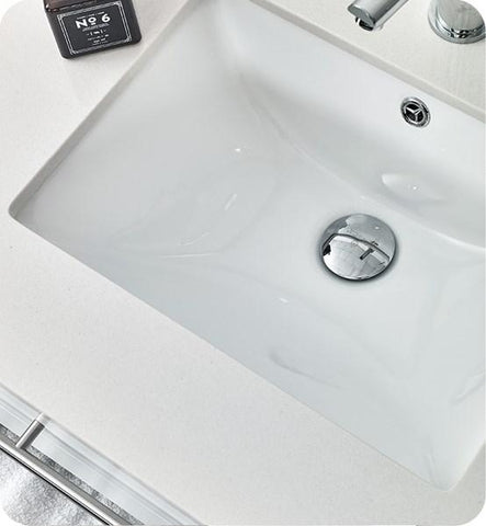 Image of Fresca Lucera 42" White Wall Hung Modern Bathroom Cabinet w/ Top & Undermount Sink | FCB6142WH-UNS-CWH-U FCB6142WH-UNS-CWH-U