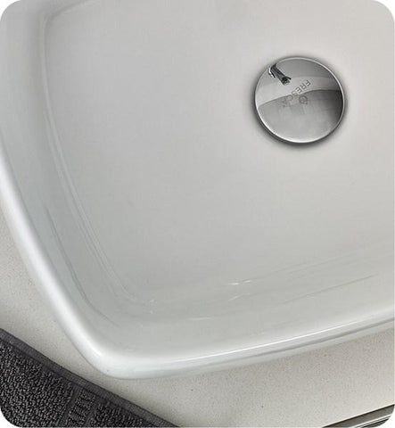 Image of Fresca Lucera 42" White Wall Hung Modern Bathroom Cabinet w/ Top & Vessel Sink | FCB6142WH-VSL-CWH-V