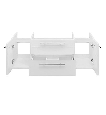 Image of Fresca Lucera 42" White Wall Hung Undermount Sink Modern Bathroom Cabinet | FCB6142WH-UNS FCB6142WH-UNS