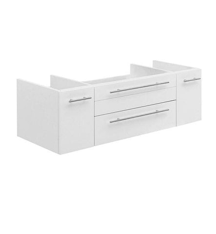 Image of Fresca Lucera 48" White Wall Hung Undermount Sink Modern Bathroom Cabinet | FCB6148WH-UNS FCB6148WH-UNS