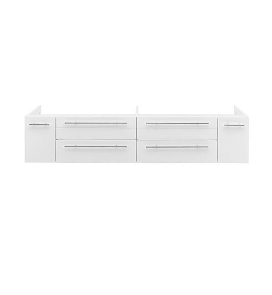 Fresca Lucera 72" White Wall Hung Double Undermount Sink Modern Bathroom Cabinet | FCB6172WH-UNS FCB6172WH-UNS