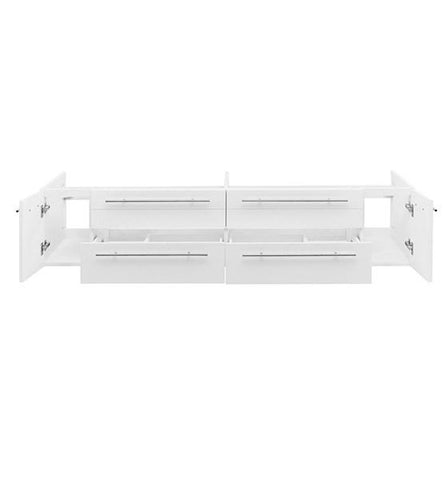Image of Fresca Lucera 72" White Wall Hung Double Undermount Sink Modern Bathroom Cabinet | FCB6172WH-UNS FCB6172WH-UNS