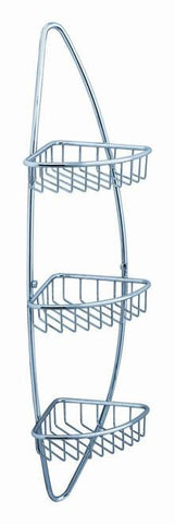 Image of Fresca Magnifico 3 Tier Corner Wire Basket - Chrome FAC0105