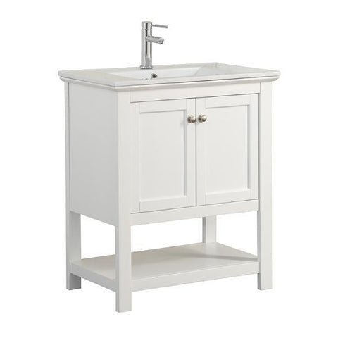 Image of Fresca Manchester 30" White Traditional Bathroom Vanity FCB2305WH-I