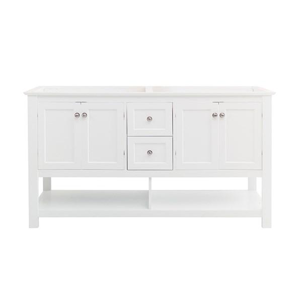 Fresca Manchester 60" White Traditional Double Sink Bathroom Cabinet | FCB2360WH-D