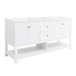 Fresca Manchester 72" White Traditional Double Sink Bathroom Cabinet | FCB2372WH-D