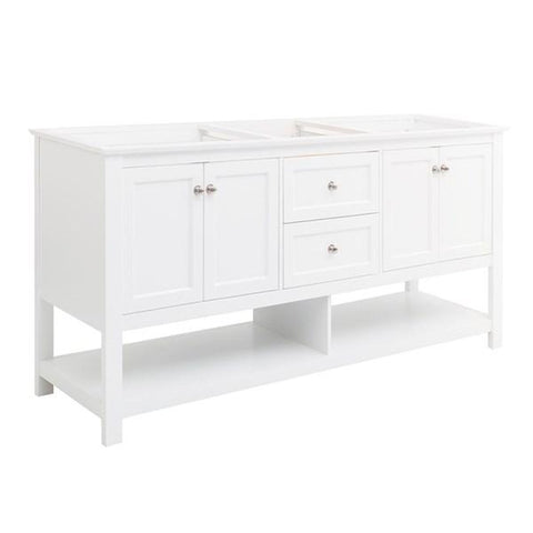 Image of Fresca Manchester 72" White Traditional Double Sink Bathroom Cabinet | FCB2372WH-D
