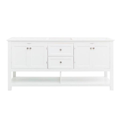 Image of Fresca Manchester 72" White Traditional Double Sink Bathroom Cabinet | FCB2372WH-D