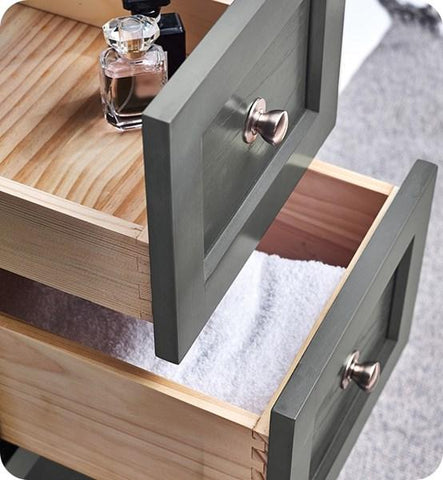 Image of Fresca Manchester Regal 36" Gray Wood Veneer Traditional Bathroom Cabinet w/ Top & Sink | FCB2336VG-CWH-U