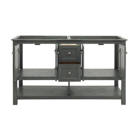 Image of Fresca Manchester Regal 60" Gray Wood Veneer Traditional Double Sink Bathroom Cabinet | FCB2360VG-D