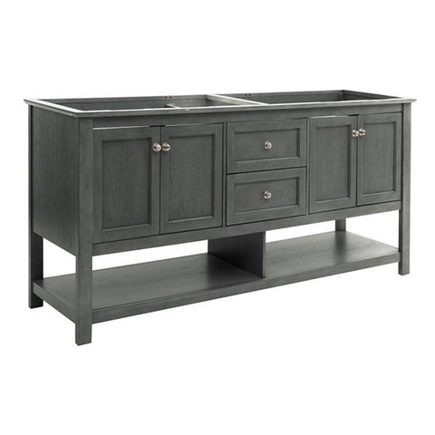 Image of Fresca Manchester Regal 72" Gray Wood Veneer Traditional Double Sink Bathroom Cabinet | FCB2372VG-D
