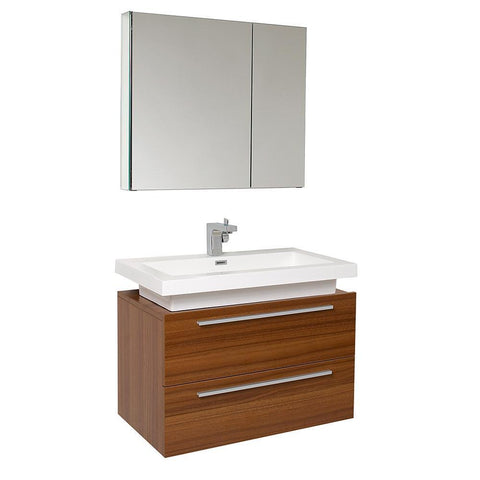 Image of Fresca Medio 32" Modern Bathroom Vanity FVN8080BW-FFT1030BN