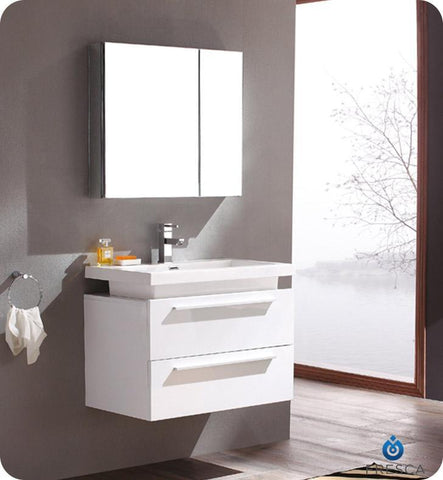 Image of Fresca Medio 32" Modern Bathroom Vanity FVN8080BW-FFT1030BN