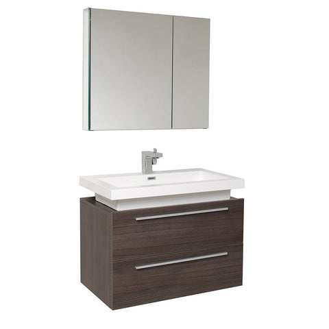 Image of Fresca Medio 32" Modern Bathroom Vanity FVN8080GO-FFT1030BN