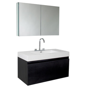 Fresca Mezzo 39" Modern Bathroom Vanity FVN8010BW-FFT3076BN
