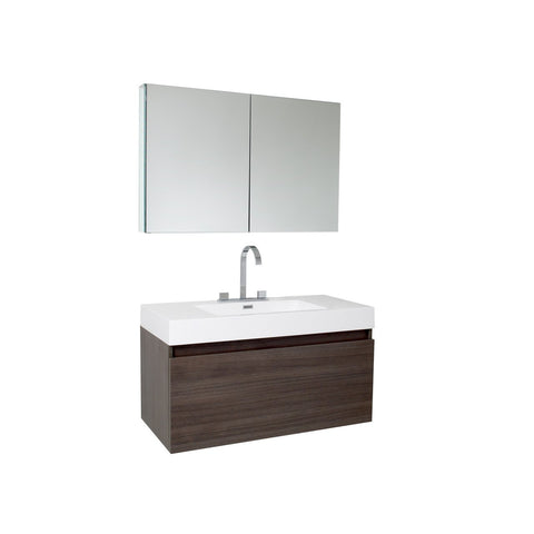 Image of Fresca Mezzo 39" Modern Bathroom Vanity FVN8010GO-FFT3076BN