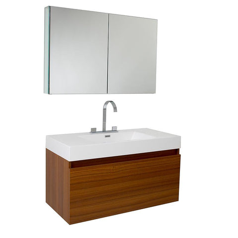 Image of Fresca Mezzo 39" Modern Bathroom Vanity FVN8010TK-FFT3076BN
