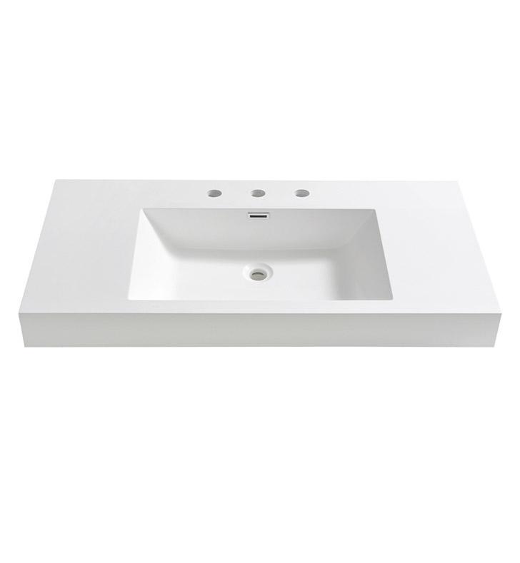 Fresca Mezzo 40" White Integrated Sink / Countertop FVS8010WH