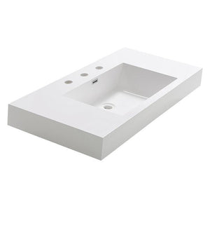 Fresca Mezzo 40" White Integrated Sink / Countertop FVS8010WH