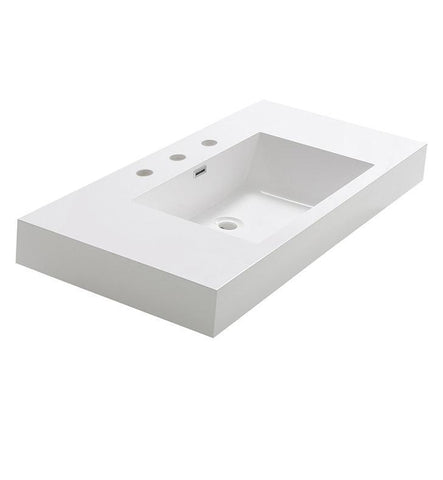 Image of Fresca Mezzo 40" White Integrated Sink / Countertop FVS8010WH