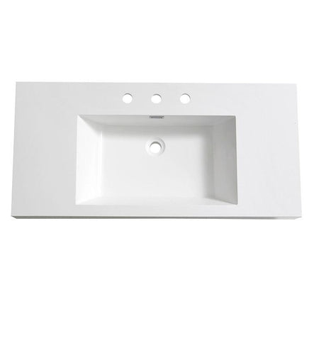 Image of Fresca Mezzo 40" White Integrated Sink / Countertop FVS8010WH