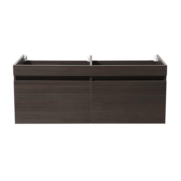 Fresca Mezzo 48" Gray Oak Wall Hung Double Sink Modern Bathroom Cabinet | FCB8012GO