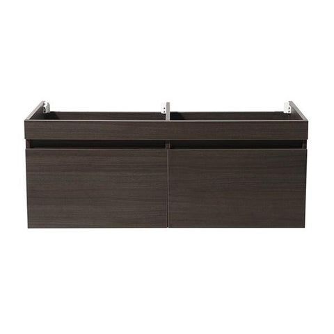 Image of Fresca Mezzo 48" Gray Oak Wall Hung Double Sink Modern Bathroom Cabinet | FCB8012GO