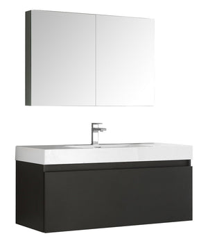 Fresca Mezzo 48" Wall Hung Bathroom Vanity FVN8011BW-FFT1030BN