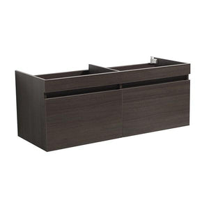Fresca Mezzo 60" Gray Oak Wall Hung Double Sink Modern Bathroom Cabinet | FCB8042GO FCB8042GO