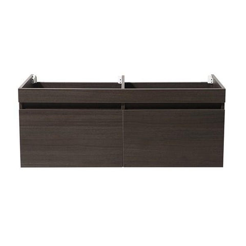 Image of Fresca Mezzo 60" Gray Oak Wall Hung Double Sink Modern Bathroom Cabinet | FCB8042GO FCB8042GO