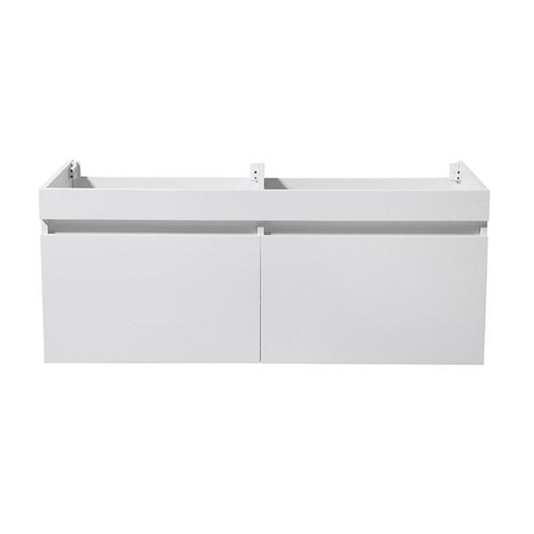 Fresca Mezzo 60" White Wall Hung Double Sink Modern Bathroom Cabinet | FCB8042WH