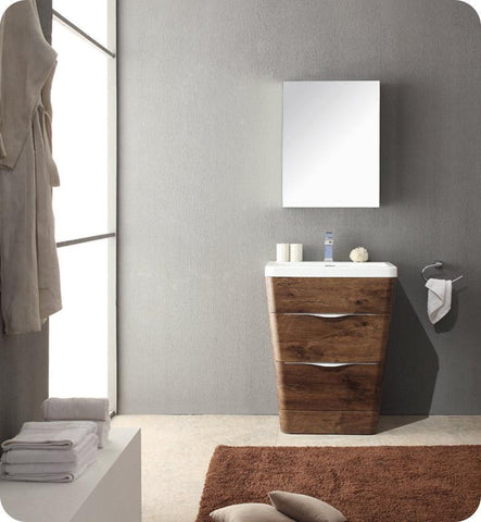 Image of Fresca Milano 26" Chestnut Bathroom Vanity