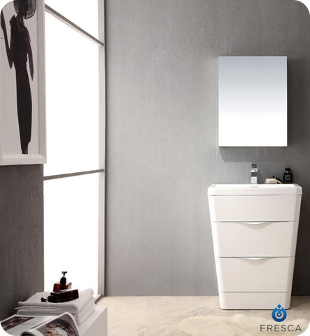 Image of Fresca Milano 26" Chestnut Bathroom Vanity