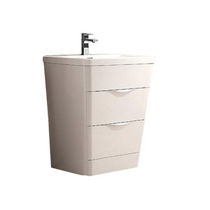 Fresca Milano 26" Glossy White Modern Bathroom Cabinet w/ Integrated Sink FCB8525WH-I