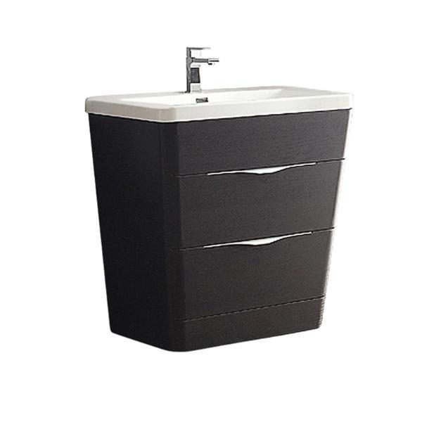 Fresca Milano 32" Chestnut Modern Bathroom Cabinet w/ Integrated Sink FCB8532CN-I