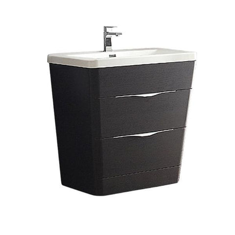 Image of Fresca Milano 32" Chestnut Modern Bathroom Cabinet w/ Integrated Sink FCB8532CN-I