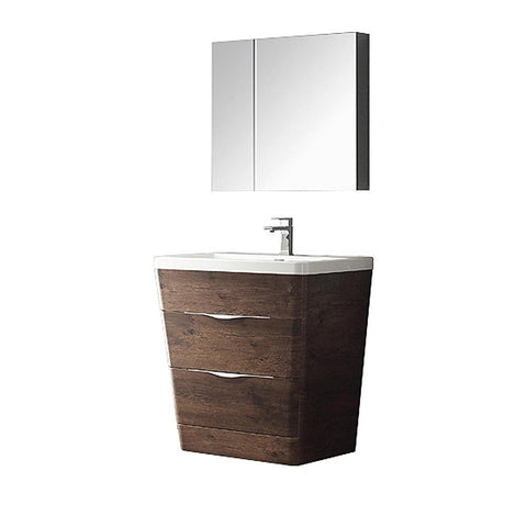 Image of Fresca Milano 32" Modern Bathroom Vanity FVN8532RW-FFT1030BN
