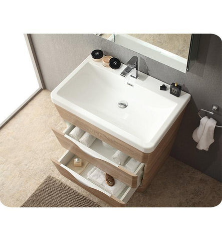 Image of Fresca Milano 32" Modern Bathroom Vanity FVN8532WK-FFT1030BN