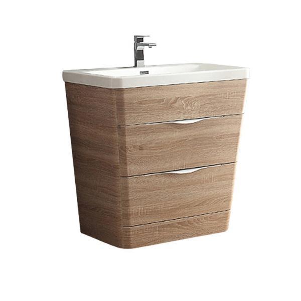 Fresca Milano 32" White Oak Modern Bathroom Cabinet w/ Integrated Sink FCB8532WK-I