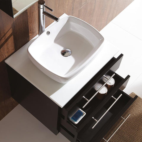 Image of Fresca Modella 24" Espresso Bathroom Vanity FVN6185ES-FFT1045BN