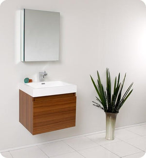 Fresca Nano 24" Teak Modern Bathroom Vanity w/ Medicine Cabinet | FVN8006TK