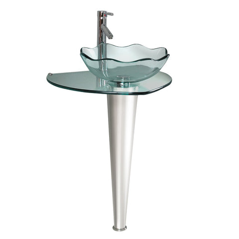 Image of Fresca Netto 24" Modern Glass Bathroom Pedestal CMB1036-V