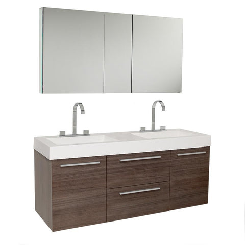 Image of Fresca Opulento 54" Double Sink Bathroom Vanity FVN8013GO-FFT3076BN