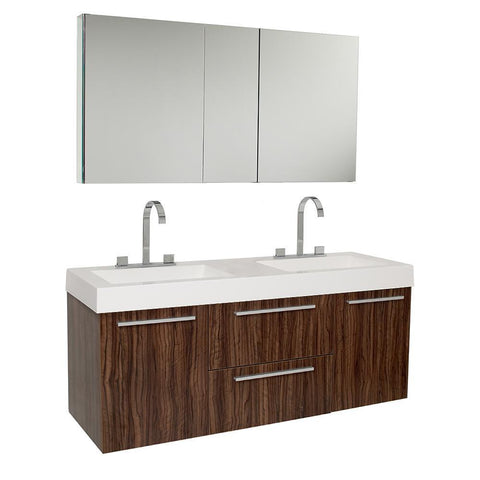 Image of Fresca Opulento 54" Double Sink Bathroom Vanity FVN8013GW-FFT3076BN